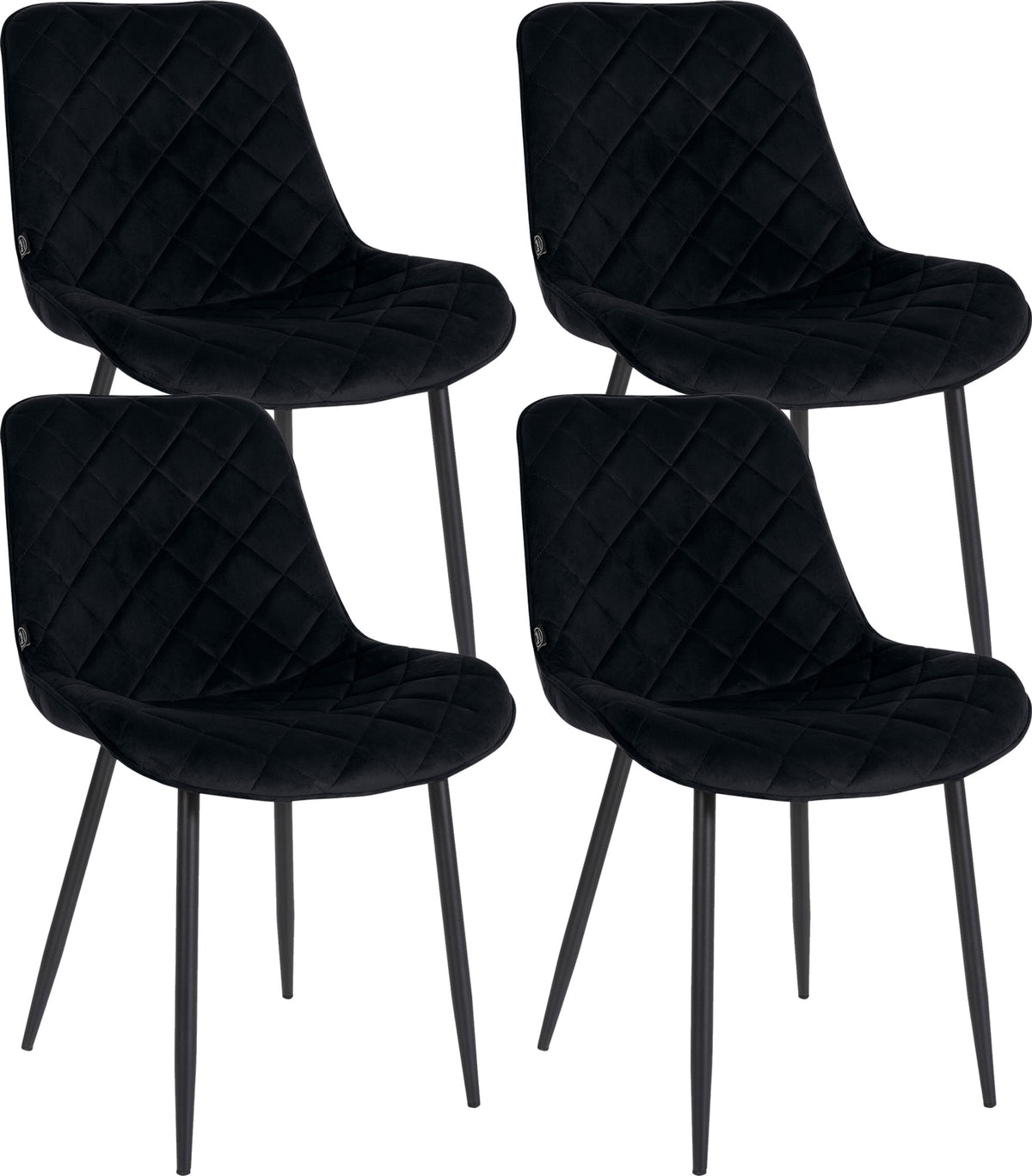 Set van 4 stoelen Springs fluweel