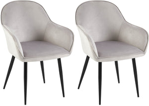 Set van 2 eetkamerstoelen Boise met fluwelen bekleding