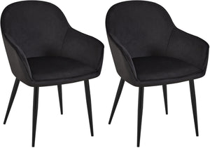 Set van 2 eetkamerstoelen Boise met fluwelen bekleding