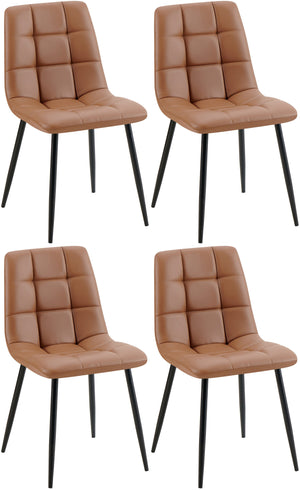 Set van 4 eetkamerstoelen Antibes met kunstleren bekleding