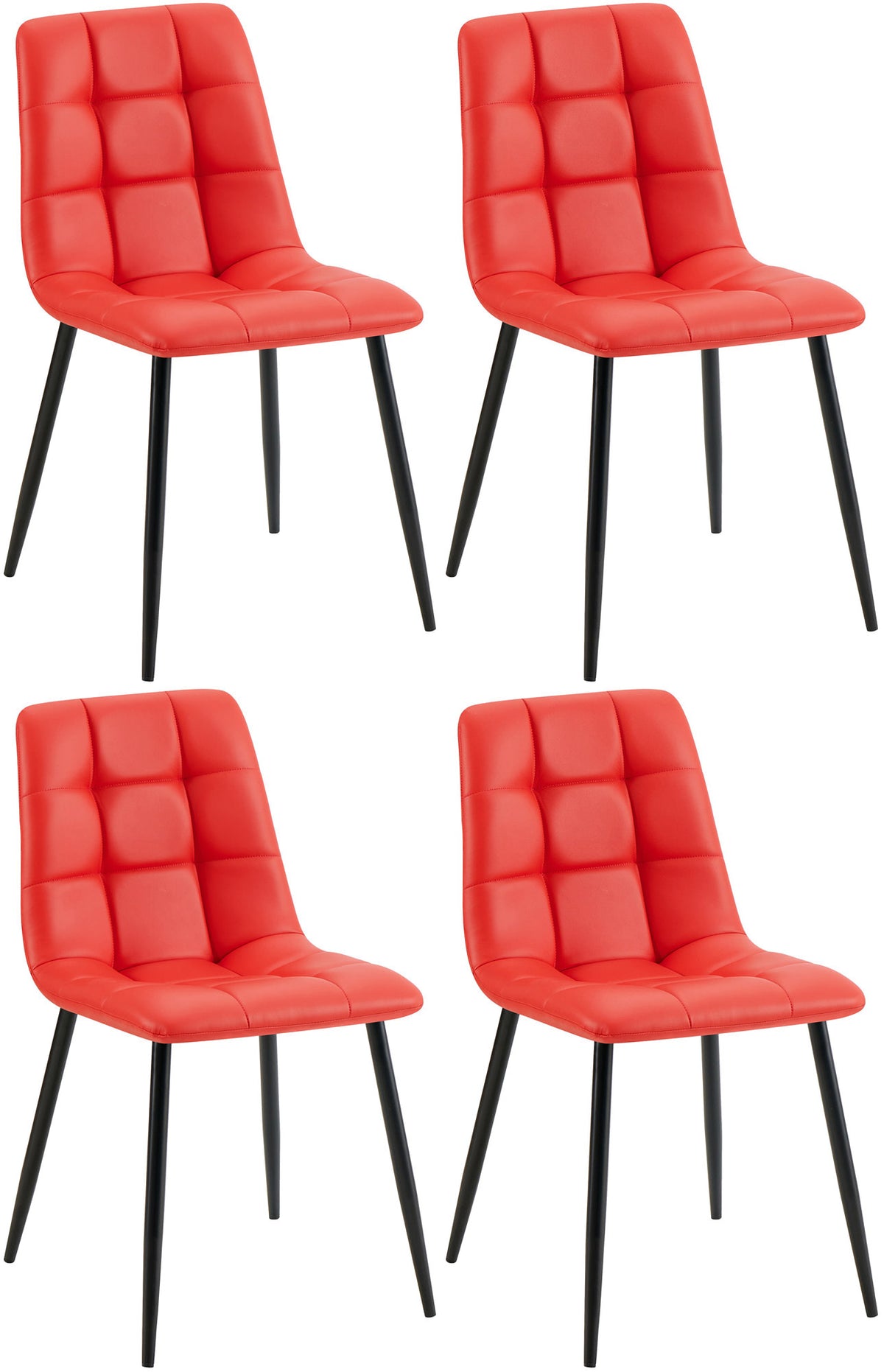 Set van 4 eetkamerstoelen Antibes met kunstleren bekleding
