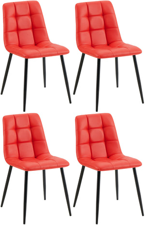Set van 4 eetkamerstoelen Antibes met kunstleren bekleding