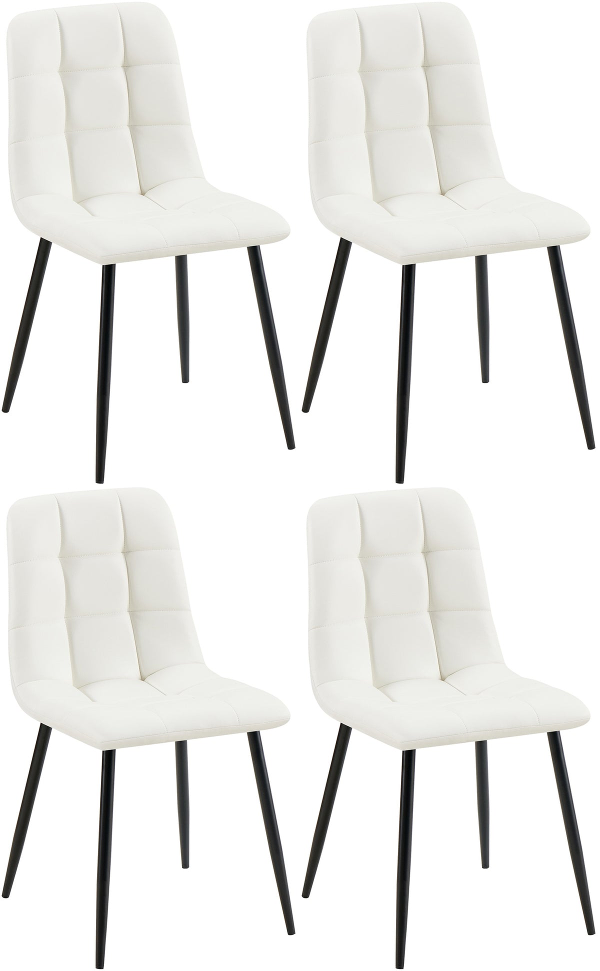 Set van 4 eetkamerstoelen Antibes met kunstleren bekleding