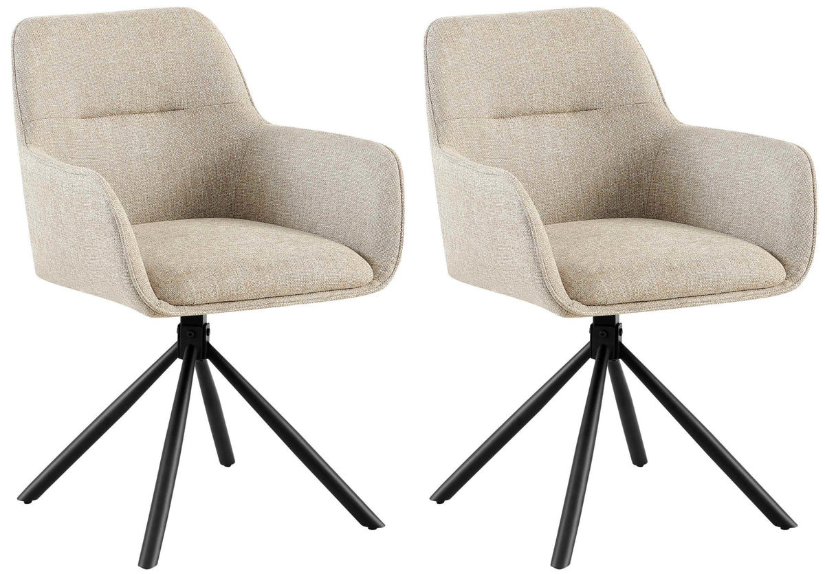Set van 2 stoelen Tipton met stoffen bekleding
