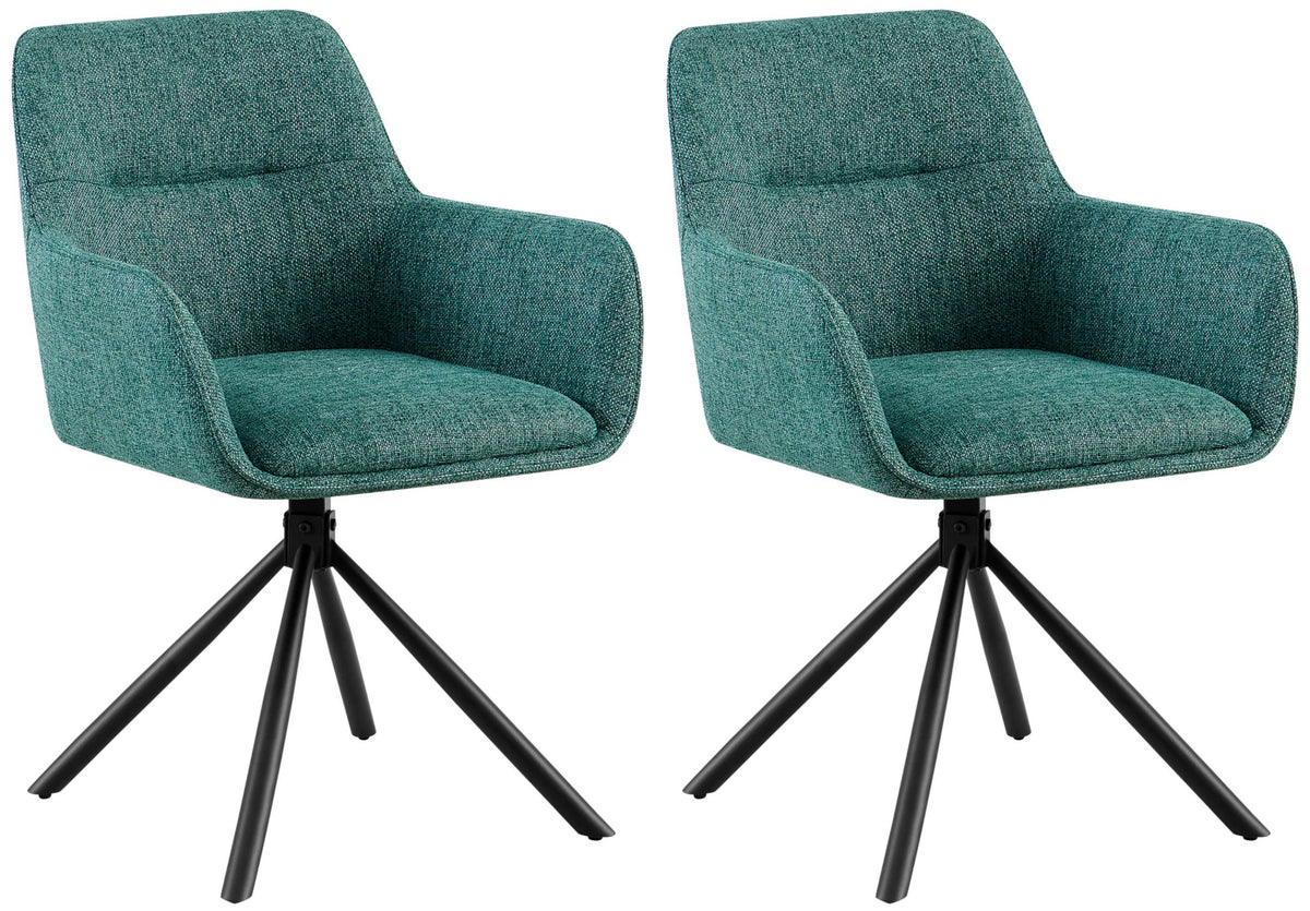Set van 2 stoelen Tipton met stoffen bekleding