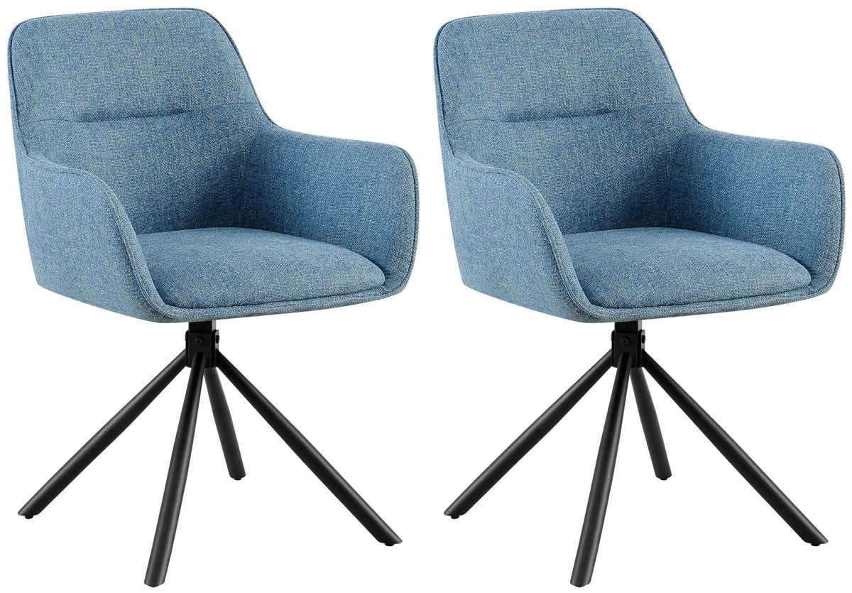 Set van 2 stoelen Tipton met stoffen bekleding