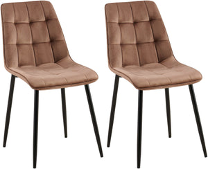 Set van 2 eetkamerstoelen Gifford met fluwelen bekleding