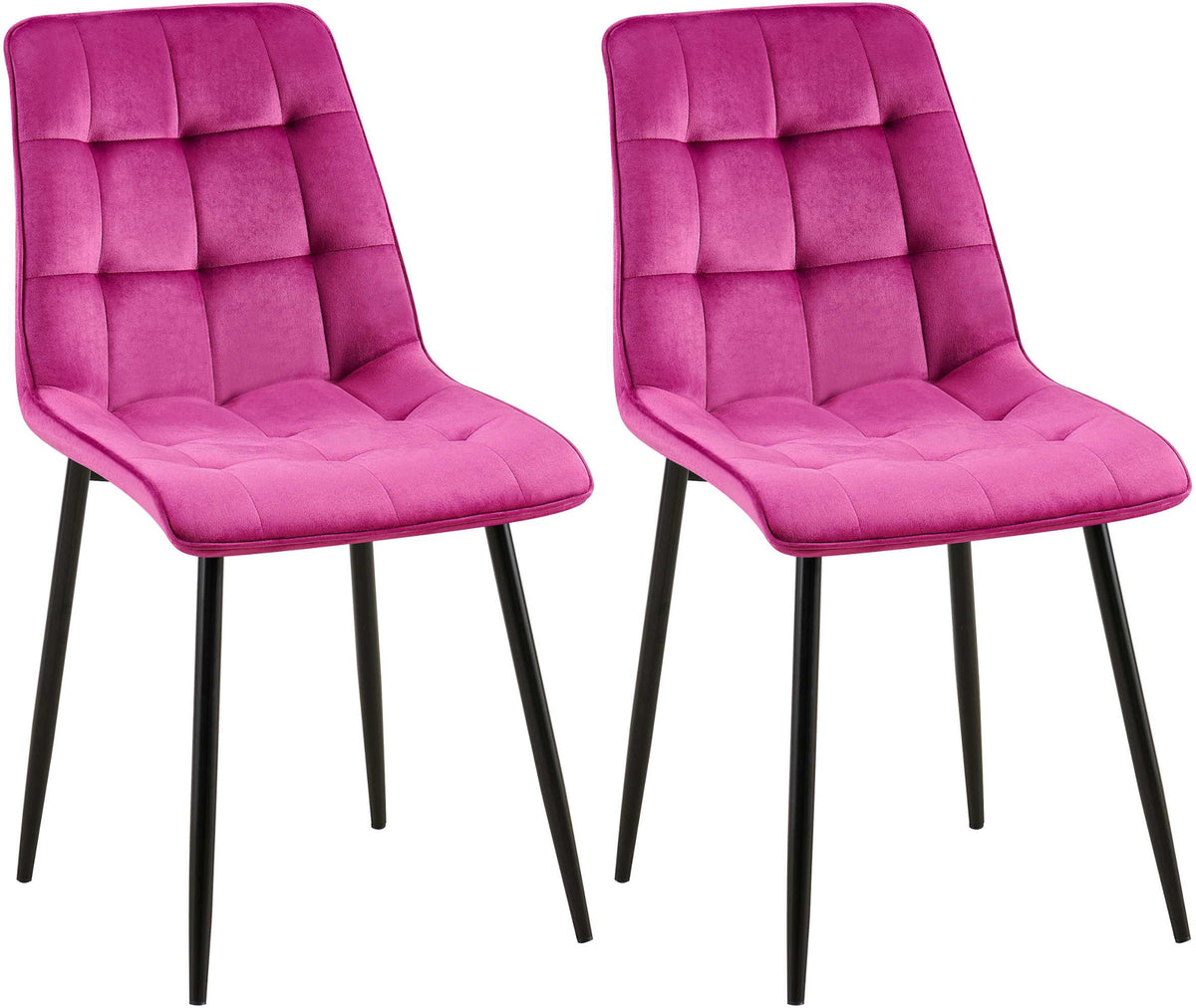 Set van 2 eetkamerstoelen Gifford met fluwelen bekleding
