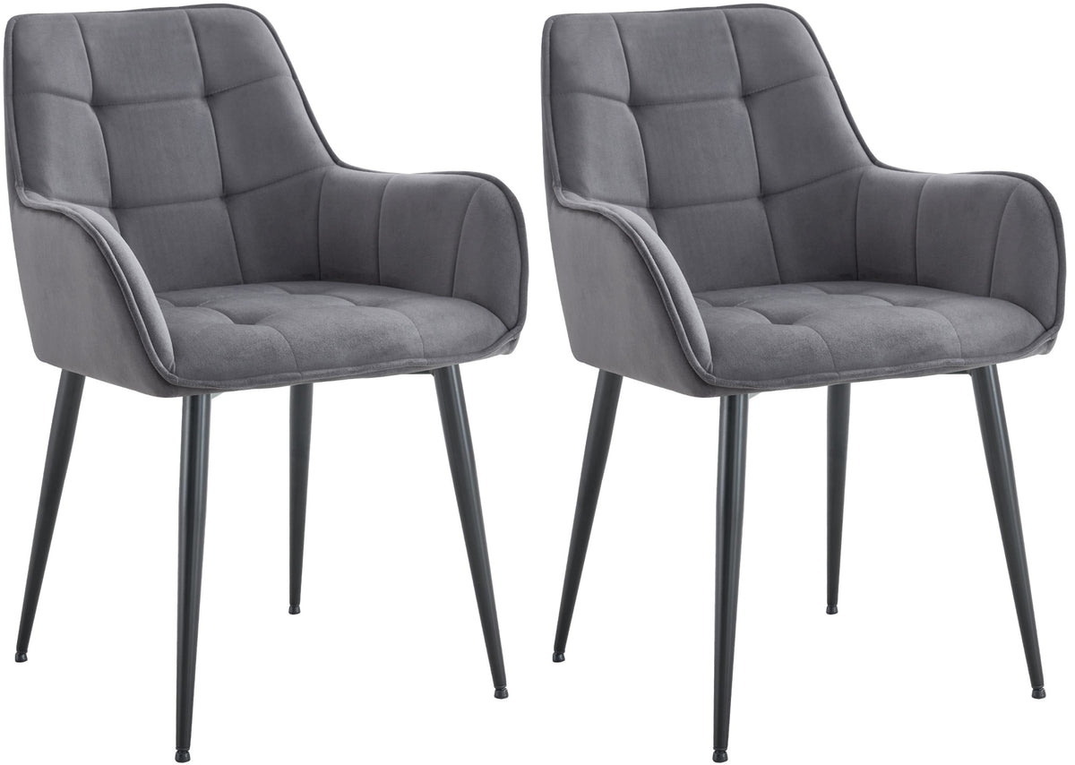 Set van 2 eetkamerstoelen Ferndale met fluwelen bekleding