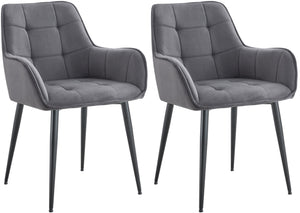 Set van 2 eetkamerstoelen Ferndale met fluwelen bekleding