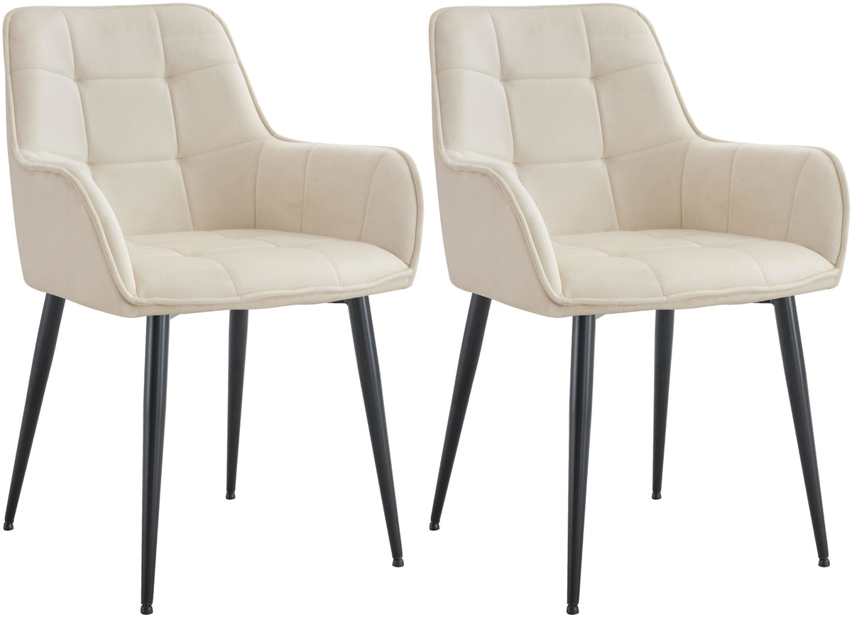 Set van 2 eetkamerstoelen Ferndale met fluwelen bekleding