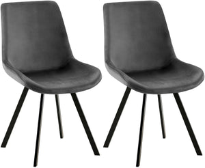 Set van 2 eetkamerstoelen Lewes met fluwelen bekleding