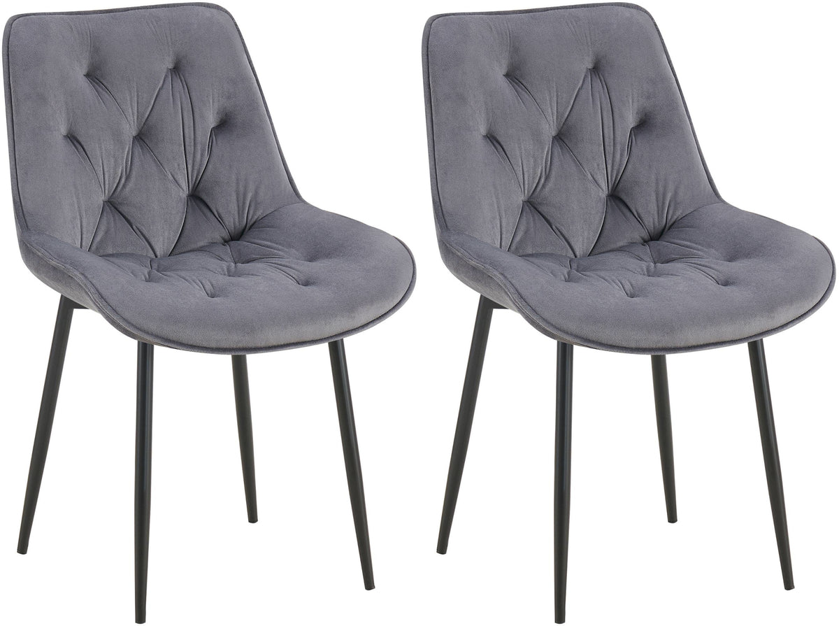 Set van 2 eetkamerstoelen Wallace met fluwelen bekleding