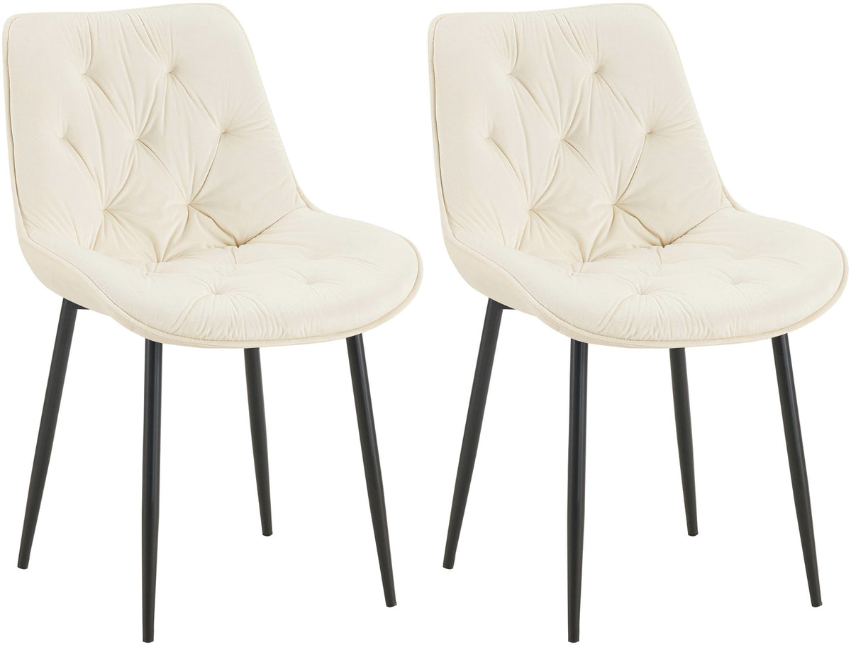Set van 2 eetkamerstoelen Wallace met fluwelen bekleding