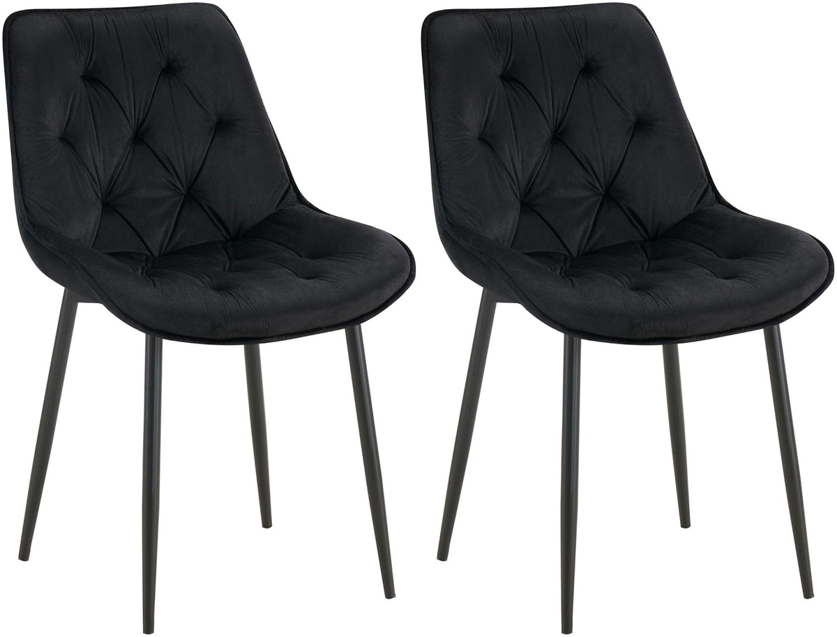 Set van 2 eetkamerstoelen Wallace met fluwelen bekleding