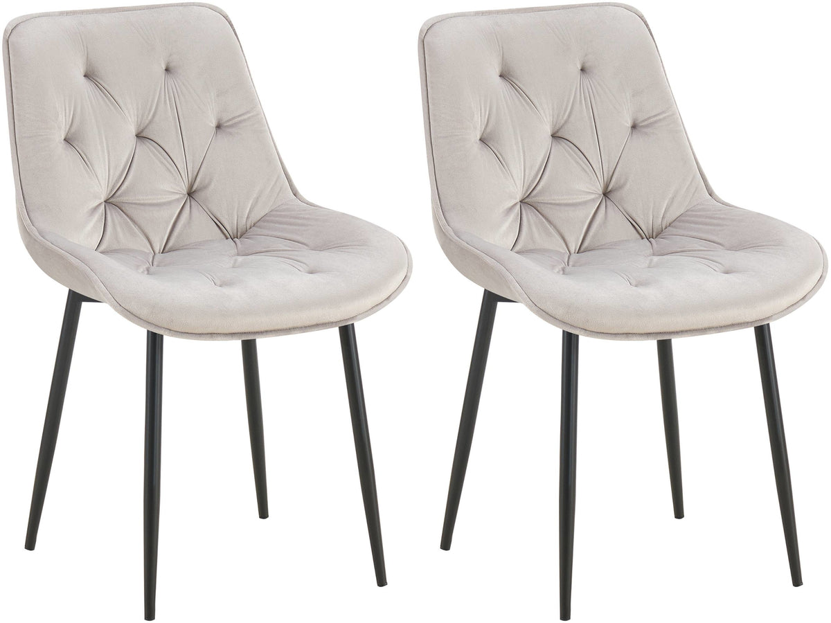 Set van 2 eetkamerstoelen Wallace met fluwelen bekleding