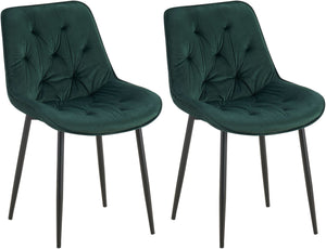 Set van 2 eetkamerstoelen Wallace met fluwelen bekleding