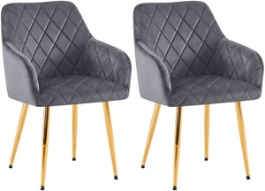Set van 2 eetkamerstoelen Monett met fluwelen bekleding