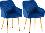 Set van 2 eetkamerstoelen Monett met fluwelen bekleding
