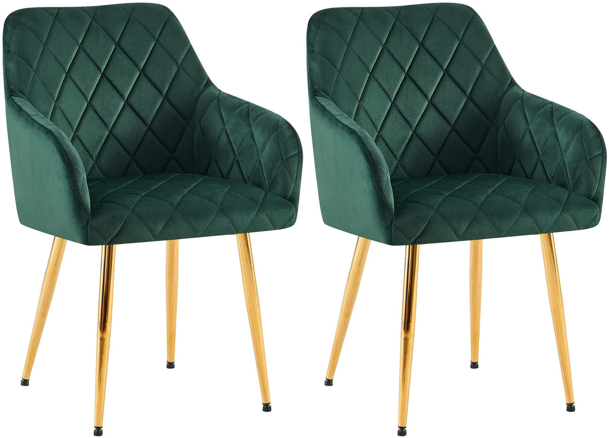 Set van 2 eetkamerstoelen Monett met fluwelen bekleding