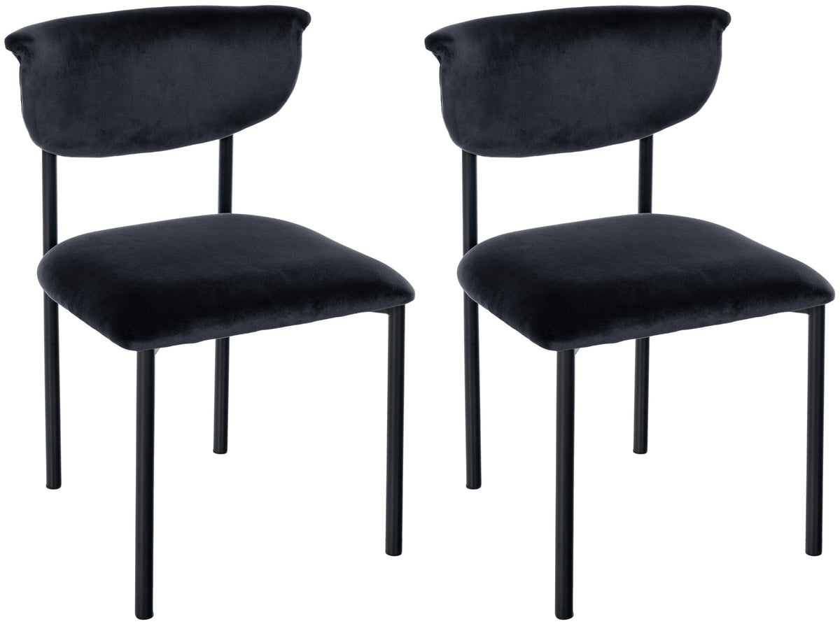 Set van 2 eetkamerstoelen Gambell met fluwelen bekleding