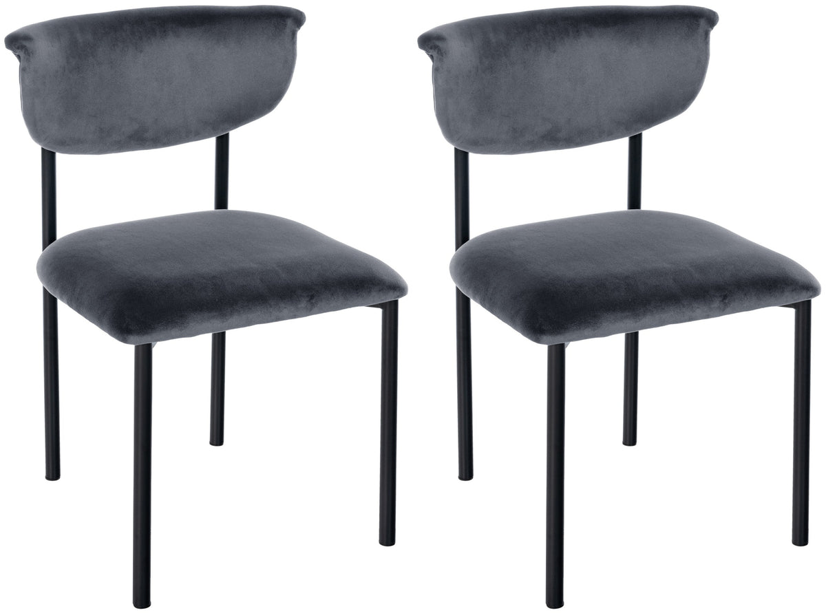 Set van 2 eetkamerstoelen Gambell met fluwelen bekleding