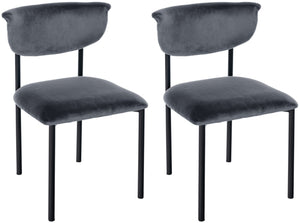 Set van 2 eetkamerstoelen Gambell met fluwelen bekleding