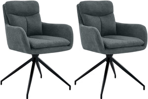 Set van 2 eetkamerstoelen Somers met stoffen bekleding