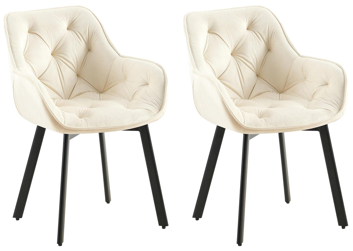 Set van 2 draaibare eetkamerstoelen Antigo met fluwelen bekleding