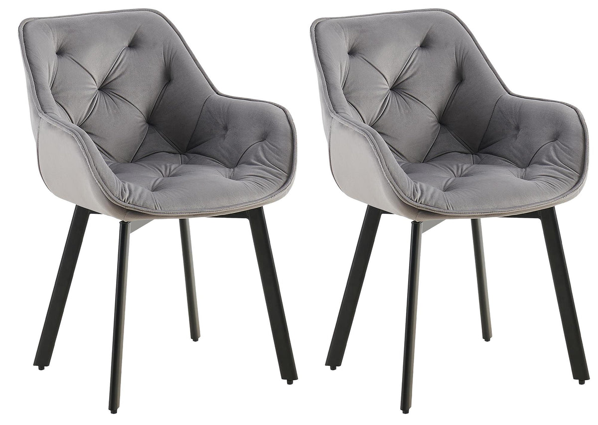 Set van 2 draaibare eetkamerstoelen Antigo met fluwelen bekleding