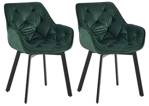 Set van 2 draaibare eetkamerstoelen Antigo met fluwelen bekleding