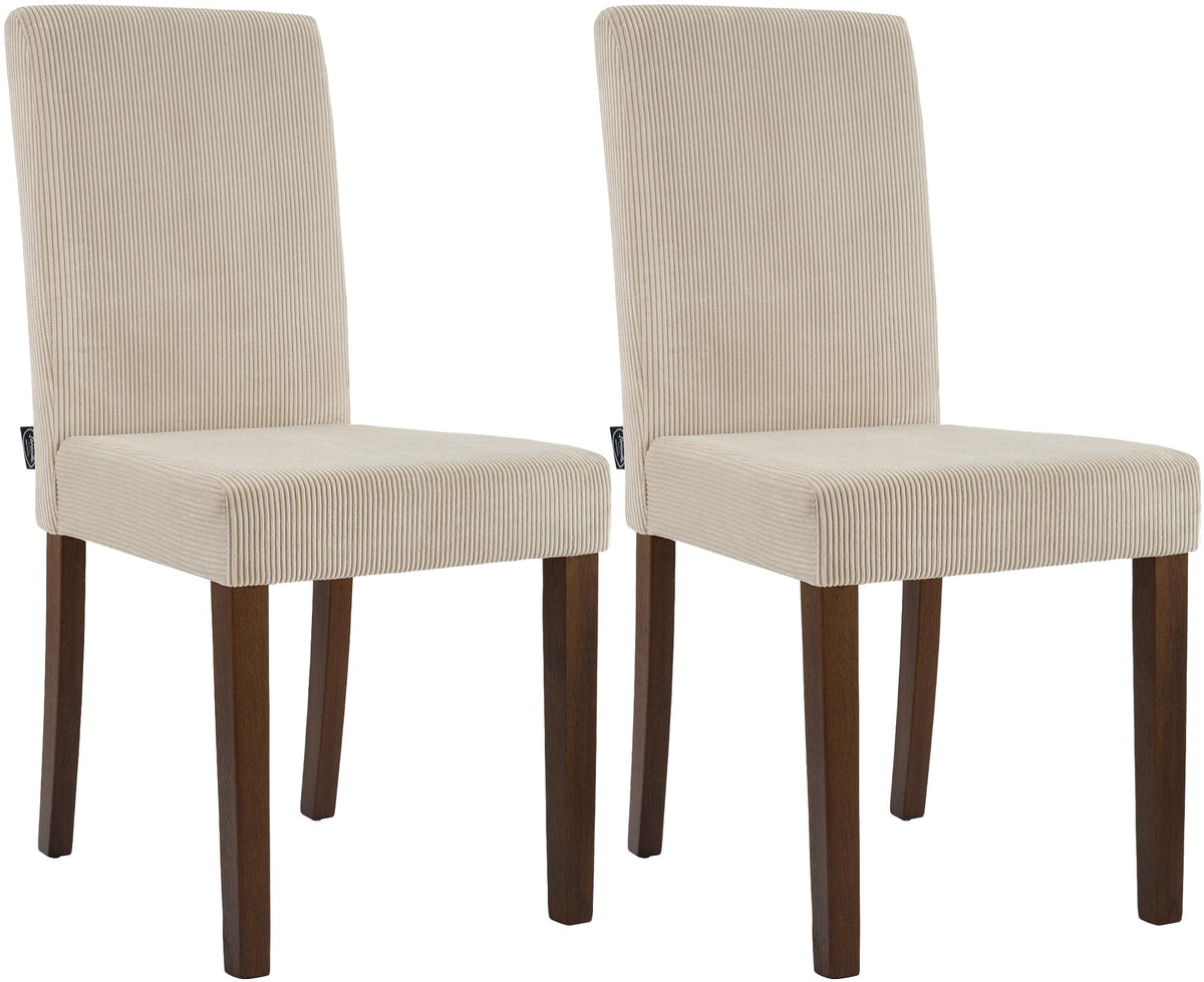 Set van 2 eetkamerstoelen Ina met ribfluwelen bekleding