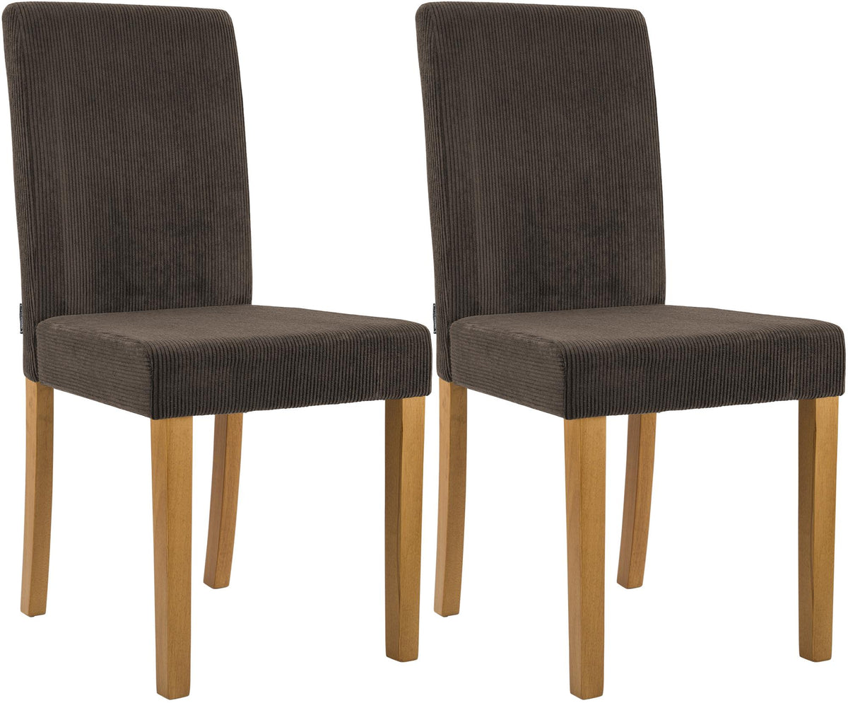 Set van 2 eetkamerstoelen Ina met ribfluwelen bekleding