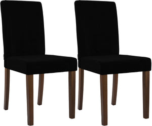 Set van 2 eetkamerstoelen Ina met ribfluwelen bekleding