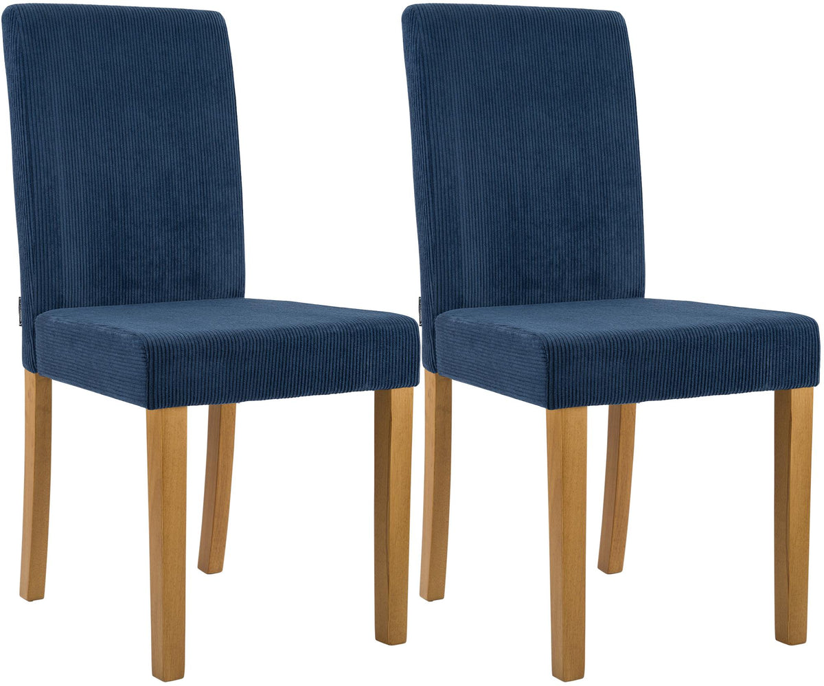 Set van 2 eetkamerstoelen Ina met ribfluwelen bekleding