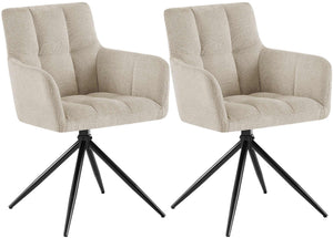 Set van 2 eetkamerstoelen Jonah met stoffen bekleding