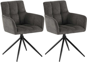 Set van 2 eetkamerstoelen Jonah met stoffen bekleding