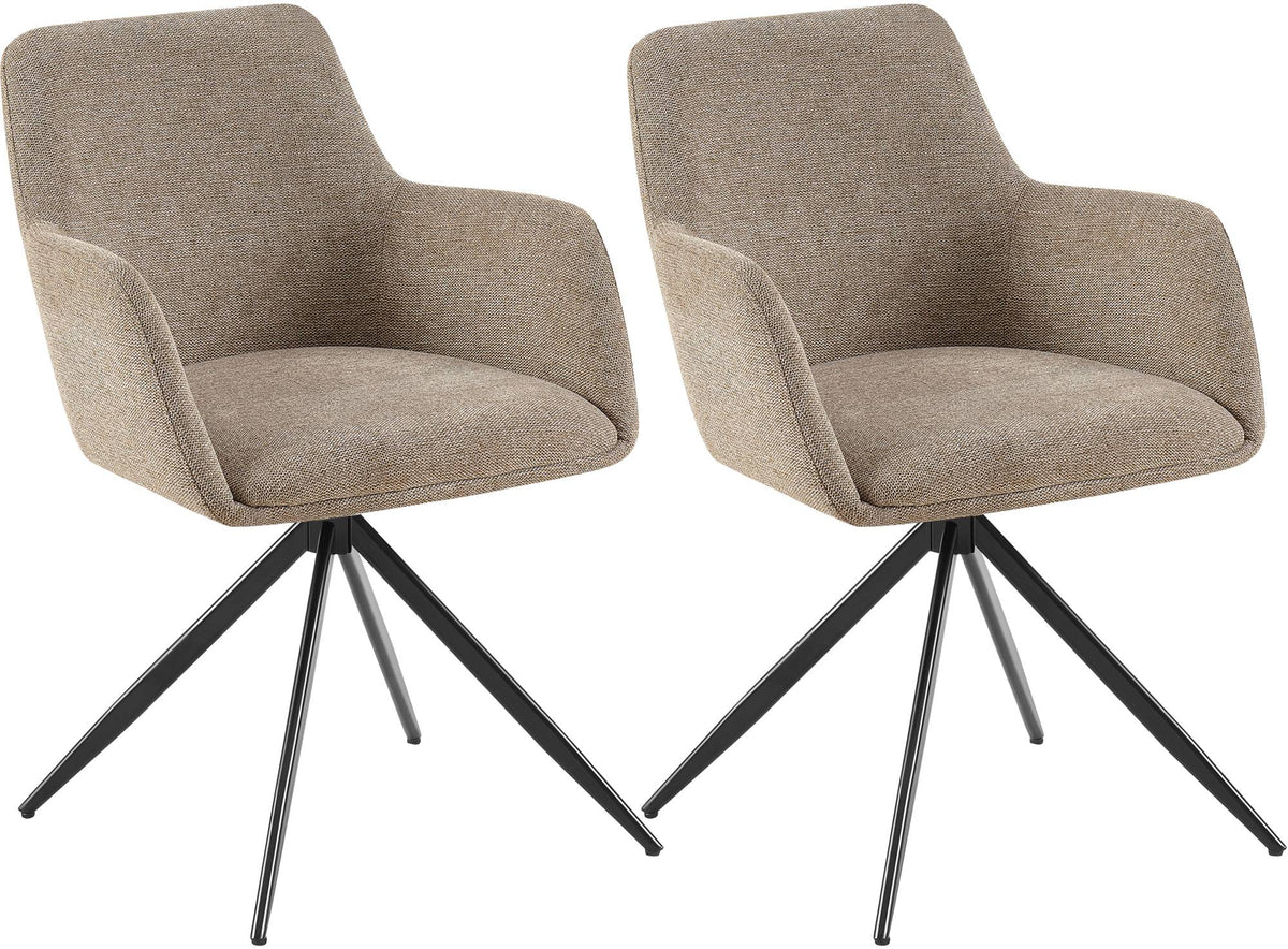 Set van 2 eetkamerstoelen Olema met stoffen bekleding