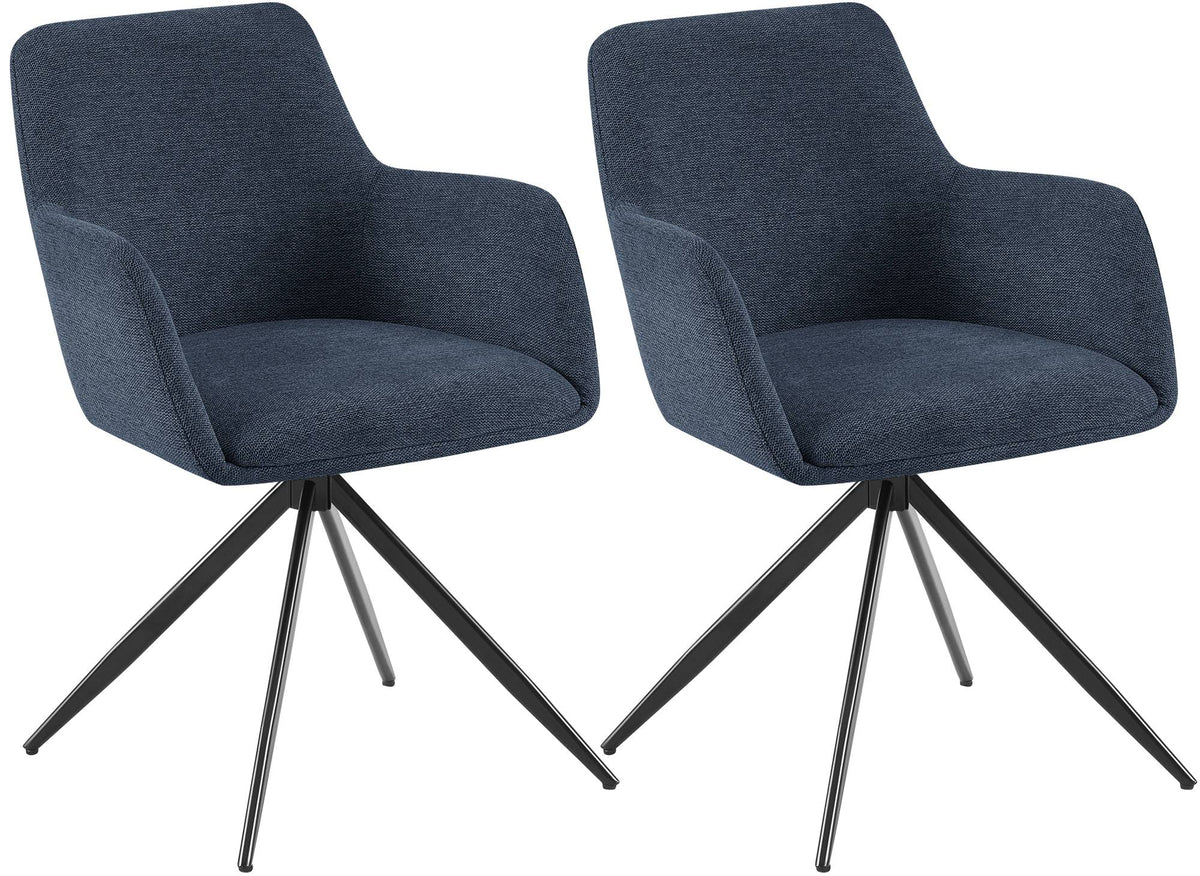 Set van 2 eetkamerstoelen Olema met stoffen bekleding