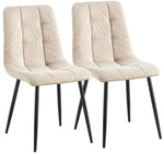 Set van 2 eetkamerstoelen Antibes met ribfluwelen bekleding