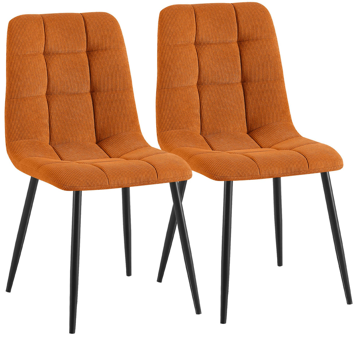 Set van 2 eetkamerstoelen Antibes met ribfluwelen bekleding