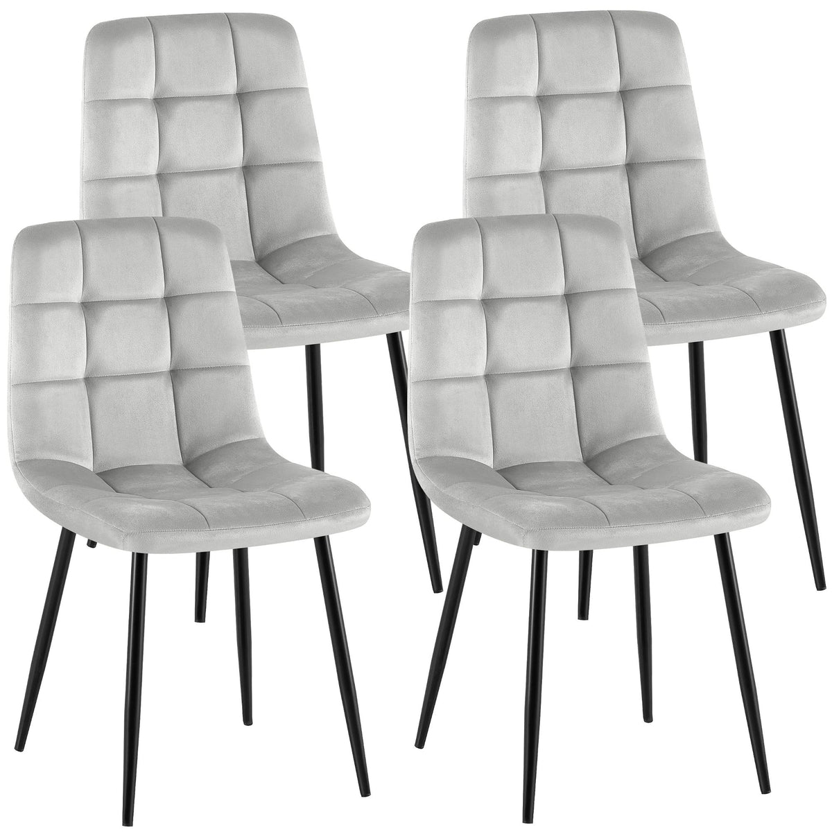 Set van 4 eetkamerstoelen Antibes fluweel