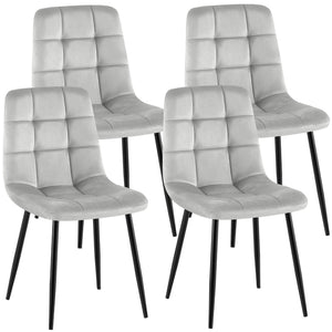 Set van 4 eetkamerstoelen Antibes fluweel