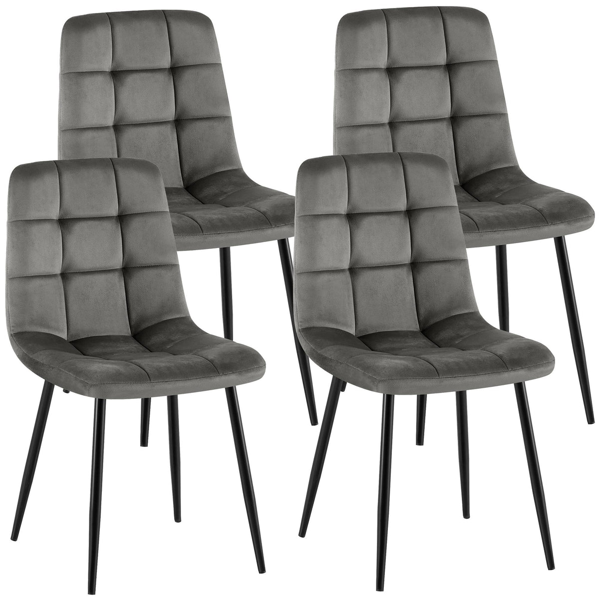 Set van 4 eetkamerstoelen Antibes fluweel