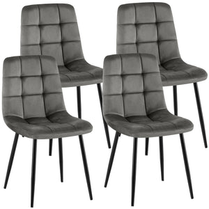 Set van 4 eetkamerstoelen Antibes fluweel