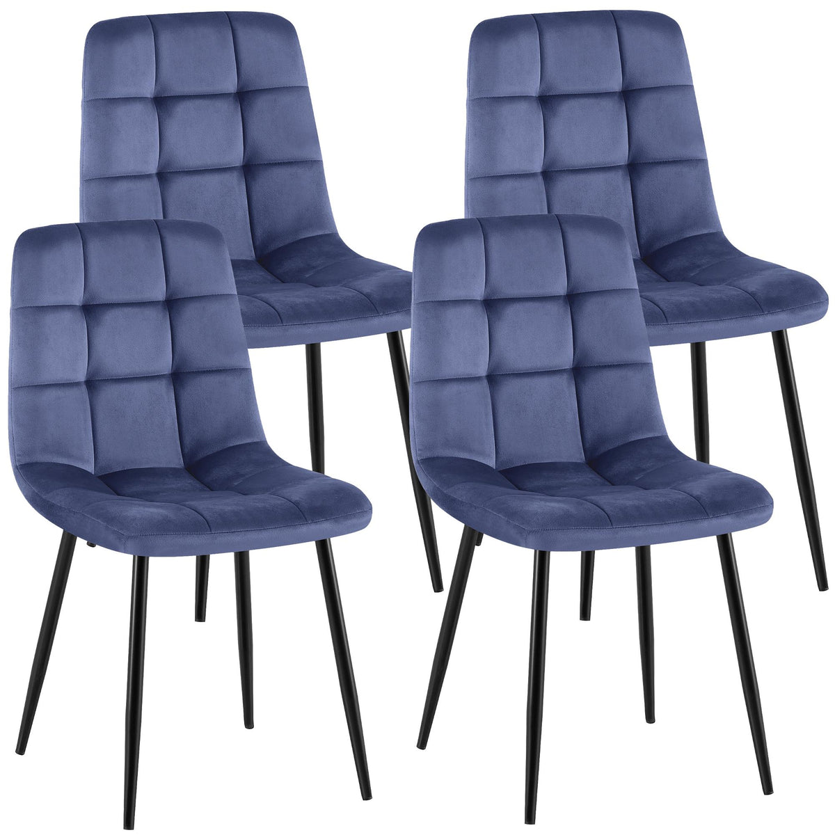Set van 4 eetkamerstoelen Antibes fluweel