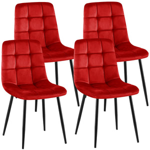 Set van 4 eetkamerstoelen Antibes fluweel