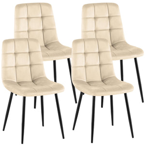 Set van 4 eetkamerstoelen Antibes fluweel