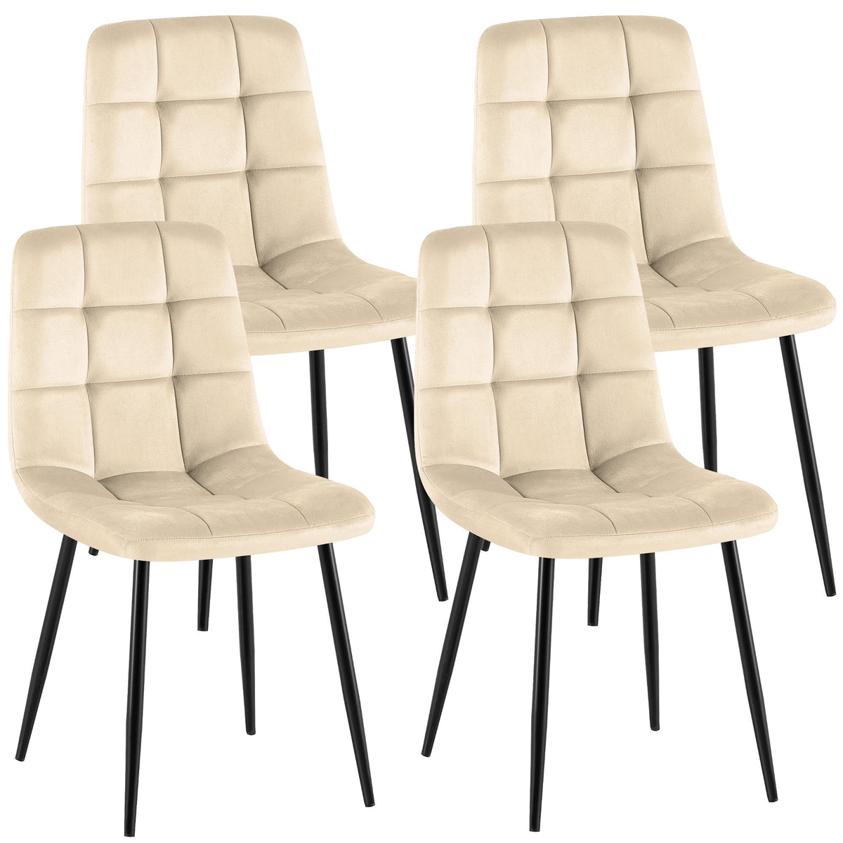 Set van 4 eetkamerstoelen Antibes fluweel