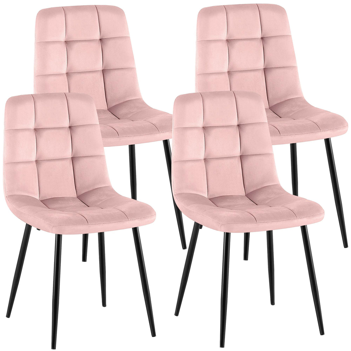 Set van 4 eetkamerstoelen Antibes fluweel